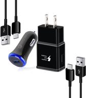 optimized adaptive fast charger kit for samsung galaxy s21 note 21 20 ultra s20 fe a51a71 s10e s10 s9 s8, google ⚡ pixel 4xl 3a 3xl 2xl, high-speed usb fast charging kit (includes wall charger + car charger + 2 x usb type c cables) logo