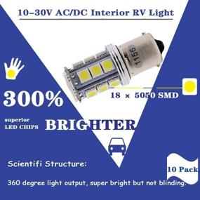 img 3 attached to 🔆 10-Pack Qoope Super Bright White Vanity Light Bulbs- 1156 BA15S 1141 1073 7506 LED, 5050 18-SMD, Replacement Lamps for Interior RV Camper Trailer Lighting, Marine Boat Yard Light Bulbs, 10-30V AC/DC