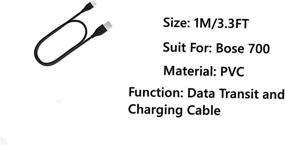 img 1 attached to 🔌 High-Speed USB Type C Charging Cable for Bose Noise Cancelling Headphones 700 - 1M /3.3FT Power Supply Cord (Black)