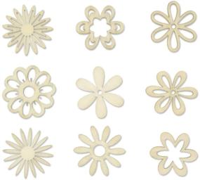 img 1 attached to 🪴 Versatile Mini Laser Wood Shapes: 45 Delicate Flower Pieces - 1'' Across