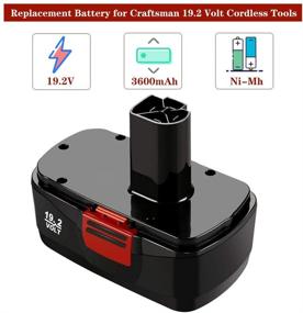 img 2 attached to Set of 2 - 3600mAh C3 Ni-Mh Replacement Batteries Compatible with Craftsman 19.2 Volt DieHard 130279005 315.113753 315.115410 315.11485 1323903 120235021 130235021 11375 11376 19.2V Cordless Drill Batteries