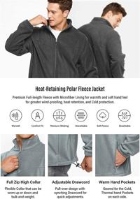 img 2 attached to 🧥 Warm and Stylish: TSLA Men's Full Zip Polar Fleece Jacket for Winter Adventure