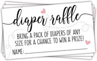 🎀 fun and charming gender neutral baby shower game: 50 sweet heart diaper raffle tickets logo