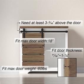 img 2 attached to 🚪 Enhance Your Space with FREDBECK 3FT Cabinet Sliding Barn Door Hardware Kit for TV Closet or Mini Single Door – No Cabinet Required