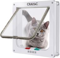 🐱 ceesc cat flap door magnetic pet door: lockable access for cats & kittens, multiple sizes & colors (l- inner size: 7.08"(w) x 7.48"(h), white) logo