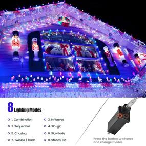 img 2 attached to 🎄 Koicaxy Christmas Outdoor Decor: 400 LED 33ft 8 Modes Colorful Fairy Lights for Wedding Party Holiday