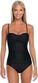 img 3 attached to Stay confident and stylish with RELLECIGA Women's Strapless Tummy Control Swimwear
