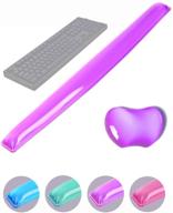 abronda silicone gel keyboard wrist rest set plus - keyboard & mouse wrist support pad for office, computer, laptop, mac - durable, comfortable, pain relief - purple set logo