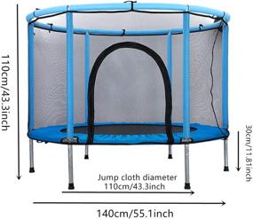 img 2 attached to Lucky Link 55 Inch Blue Mini Trampoline with Safety Enclosure Net - Perfect for Kids' Outdoor Home Fun!