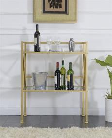 img 4 attached to 🏮 Gold Coast Bar Hall Table with Mirror / Gold Frame by Convenience Concepts