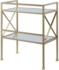 img 1 attached to 🏮 Gold Coast Bar Hall Table with Mirror / Gold Frame by Convenience Concepts