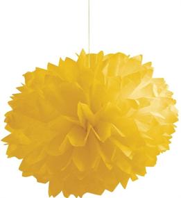 img 1 attached to 🚌 Vibrant School Bus Yellow Tissue Paper Pom Fluffy Balls: Pack of 18, 16-Inch by Creative Converting