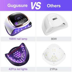 img 2 attached to 💅 Gugusure 168W UV LED Nail Lamp: Powerful Nail Curing Lamps for Home & Salon, With Automatic Sensor/4 Timer Setting - Professional Nail Art Tools for Gel Polish, Fingernail & Toenail Nail Dryer