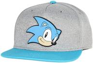 🔵 gray bioworld sonic the hedgehog youth face snapback hat logo