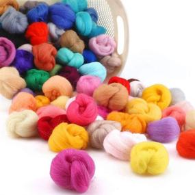 img 1 attached to 🧶 Yarlung 60-Color Wool Roving Fibre Needle Felting: DIY Craft Animal, Home Decoration, Birthday Gift. Perfect for Beginners in Hand Spinning, Wool Yarn Felt.