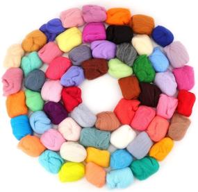 img 4 attached to 🧶 Yarlung 60-Color Wool Roving Fibre Needle Felting: DIY Craft Animal, Home Decoration, Birthday Gift. Perfect for Beginners in Hand Spinning, Wool Yarn Felt.