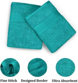 img 1 attached to Premium 100% Cotton Bathroom Towels Set - TRIDENT Soft and Plush, Extremely Absorbent, Super Soft, 500 GSM - Includes 2 Bath Towels, 2 Hand Towels, 2 Washcloths - Christmas Teal
