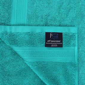 img 3 attached to Premium 100% Cotton Bathroom Towels Set - TRIDENT Soft and Plush, Extremely Absorbent, Super Soft, 500 GSM - Includes 2 Bath Towels, 2 Hand Towels, 2 Washcloths - Christmas Teal