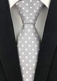 img 3 attached to Elfeves Classic Polka Jacquard Necktie - Boys' Accessories for a Timeless Look