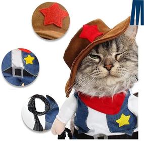 img 1 attached to 🤠 Mikayoo Pet Dog Cat Halloween Costumes: The Cowboy Costume for Parties, Christmas, and Special Events - Includes Hat, Western Uniform, and Funny Outfit for Dogs and Cats