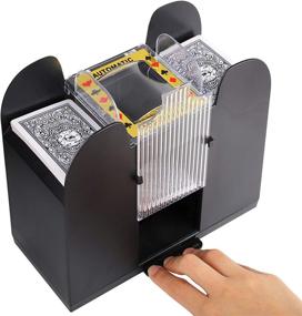 img 2 attached to 🎴 Suwimut 6 Deck Automatic Playing Card Shuffler: Battery Operated Casino Dealer Machine for Poker – Black (Cards Not Included)