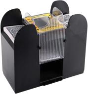 🎴 suwimut 6 deck automatic playing card shuffler: battery operated casino dealer machine for poker – black (cards not included) логотип