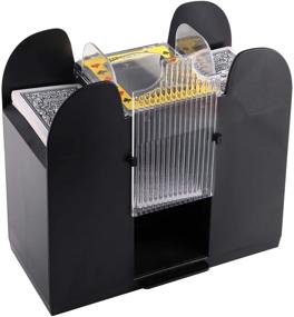 img 4 attached to 🎴 Suwimut 6 Deck Automatic Playing Card Shuffler: Battery Operated Casino Dealer Machine for Poker – Black (Cards Not Included)