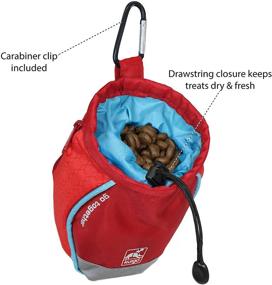 img 2 attached to 🐾 Kurgo Dog Training Treat Pouch Bag - Portable Pet Waist Clip Bag for Dogs - Reflective Snack Bag with Clip & Carabiner - Go Stuff-It Bag in Coastal Blue & Chili Red