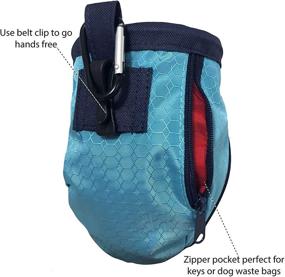 img 1 attached to 🐾 Kurgo Dog Training Treat Pouch Bag - Portable Pet Waist Clip Bag for Dogs - Reflective Snack Bag with Clip & Carabiner - Go Stuff-It Bag in Coastal Blue & Chili Red