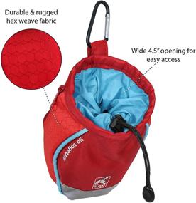 img 3 attached to 🐾 Kurgo Dog Training Treat Pouch Bag - Portable Pet Waist Clip Bag for Dogs - Reflective Snack Bag with Clip & Carabiner - Go Stuff-It Bag in Coastal Blue & Chili Red