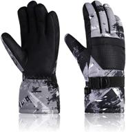 momoon waterproof ski gloves with pu touch screen - winter gloves for boys, girls, men, women logo