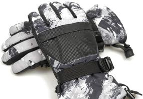 img 3 attached to Момоон Водонепроницаемые лыжные перчатки с сенсорным экраном из ПУ - Зимние перчатки для мальчиков, девочек, мужчин, женщин