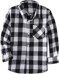 img 4 attached to 👕 Boys' Clothing - Rainlover Flannel Button-Up with Little Sleeves