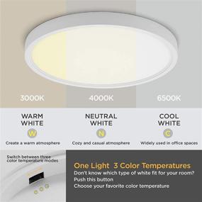 img 3 attached to 🔆 Taloya Dimmable Flush Mount LED Ceiling Light - 3 Color Options, 3000K/4000K/6500K, White 12inch, 20W=200W - Perfect for Bedroom and Kitchen - ETL Listed