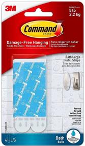 img 1 attached to 💧 Water-Resistant Refill Strips, 2-Pack, with Command Large Capacity - 4 Strips