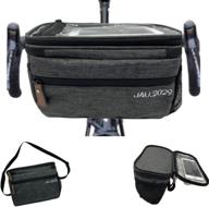 jau2029 bike handlebar bag - ultimate road bike bag with mesh pocket, water bottle holder, reflective strips & shoulder strap logo