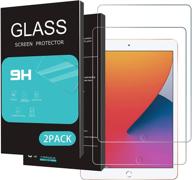 homemo 2pack screen protector for new ipad 8 & ipad 7 - tempered glass, apple pencil compatible, case friendly logo