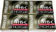 🎥 maxell hgx gold vhs-c tc-30 blank cassettes - pack of 4 cassettes logo