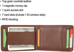 img 3 attached to Genuine Leather Billfold Magnetic Blocking Men's Accessories