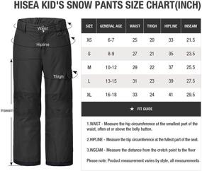 img 3 attached to Warm and Adjustable: HISEA Kids Snow Pants with 3M Thinsulate for Winter Skiing