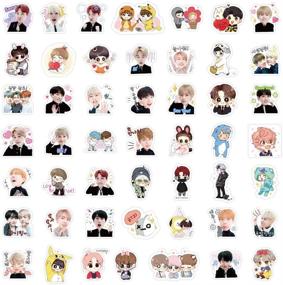img 2 attached to 🎶 Hipetz BTS Stickers: 160Pcs Waterproof Vinyl Kpop Stickers for Laptops, Skateboards, Cars & More!