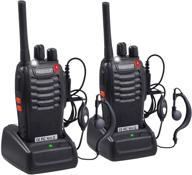 📞 proster rechargeable walkie talkies 2 pack, long range 16 channel two way radios with usb charger, earpiece mic and handheld transceiver logo