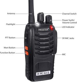 img 3 attached to 📞 Proster Rechargeable Walkie Talkies 2 Pack, Long Range 16 Channel Two Way Radios with USB Charger, Earpiece Mic and Handheld Transceiver