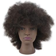 🏾 professional afro mannequin head: 100% human hair 8" cosmetology manikin training head with clamp - free shipping! logo