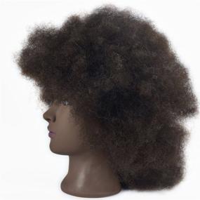 img 3 attached to 🏾 Professional Afro Mannequin Head: 100% Human Hair 8" Cosmetology Manikin Training Head with Clamp - Free Shipping!