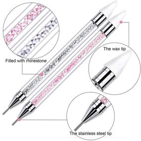 img 3 attached to 💅 2-Pack Rhinestone Picker Dotting Pens - Dual-ended Crystal Beads Studs Picker Tool - Rhinestone Gems Crystals Wax Pencil Pen with Pink and White Handle - DIY Manicure Nail Art Decoration