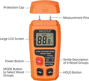 img 3 attached to 🌲 Proster Wood Moisture Meter: Accurate Digital Detector & Pin-Type Leak Tester for Wood, Firewood, Paper, & Floors