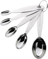 🥄 cuisipro silver stainless steel measuring spoon set - standard size logo