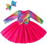 👧 sparkling toddler sequin party dress with long sleeve in rose gold/offwhite - cilucu flower girl dresses logo