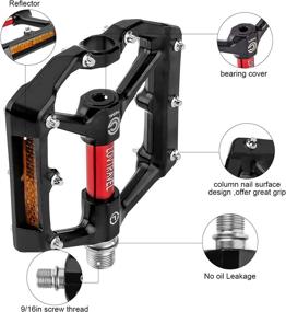 img 1 attached to Anti-Skid Mountain Bike Pedals: Lightweight 9/16 Inch Pedals with Platform Design for Road and MTB Bikes